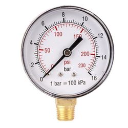 Pressure Gauge 0-16bar 1/4lower63mm Packaged